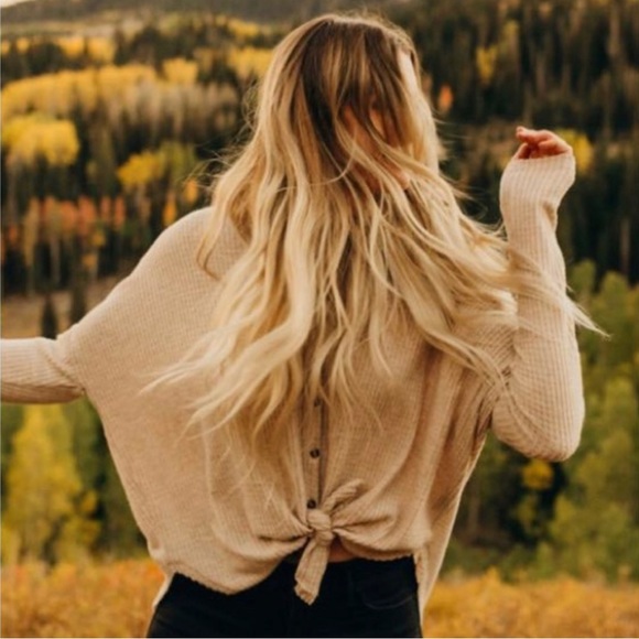 Out From Under Jojo Oversized Thermal Button-Front Top - Picture 2 of 3